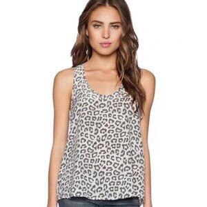 Joie Beilin Leopard Print Silk Tank Top Large